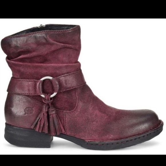 born burgundy booties